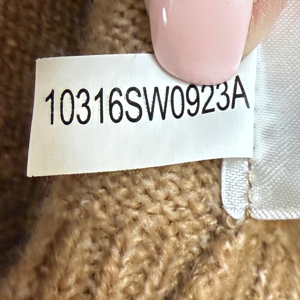 Alex Marie | Turtleneck Puff Sleeve Sweater | Camel Brown | Size M - Picture 7 of 10